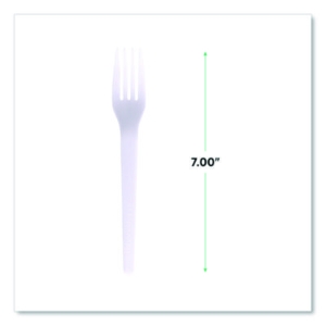 Plantware CPLA Cutlery, Individually Wrapped, Fork, Plastic,