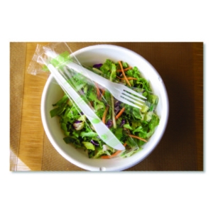 Plantware CPLA Cutlery, Individually Wrapped, Fork, Plastic,