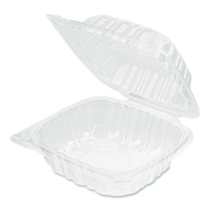 Polypropylene Plastic Hinged Container, 6 x 6 x 3.3, Clear,