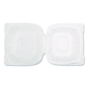 Polypropylene Plastic Hinged Container, 6 x 6 x 3.3, Clear,
