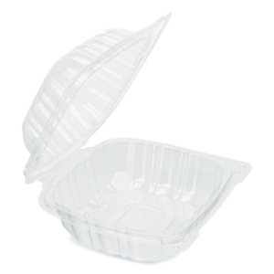 Polypropylene Plastic Hinged Container, 6 x 6 x 3.3, Clear,
