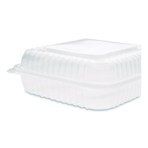 Polypropylene Plastic Hinged Container, 9.35 x 9.22 x 3.17,