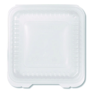 Polypropylene Plastic Hinged Container, 9.35 x 9.22 x 3.17,