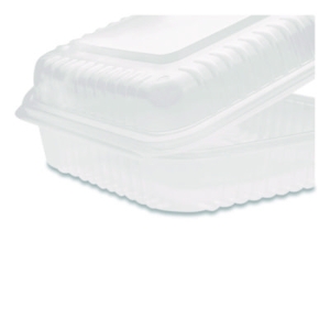 Polypropylene Plastic Hinged Container, 9.35 x 9.22 x 3.17,