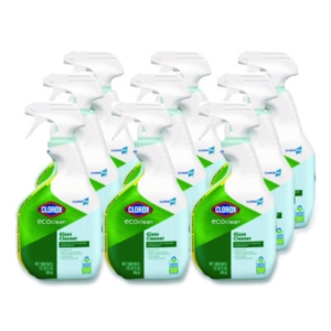 Clorox Pro EcoClean Glass Cleaner, 32 oz Spray Bottle, 9/Car