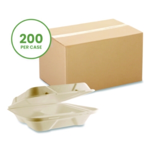 Nourish Molded Fiber Takeout Containers, Compostable, 3 Comp