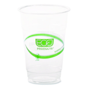 GreenStripe PLA Cold Cups, 10 oz, Plastic, Clear, 1,000/Cart
