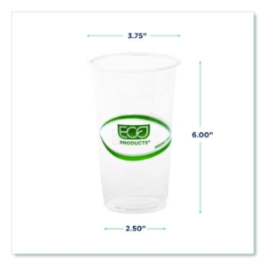 GreenStripe Renewable and Compostable PLA Cold Cups, 24 oz,