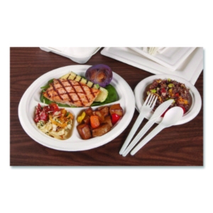 Plantware Compostable Cutlery, Knife, Plastic, White, 1,000/