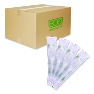 Plantware Compostable Cutlery, Spoon, Plastic, White, 1,000/