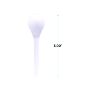Plantware Compostable Soup Spoon, Heavyweight, Plastic, Whit