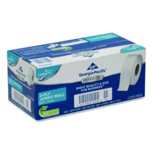 White Jumbo Bathroom Tissue, Septic Safe, 2-Ply, 3.5" x 1,00