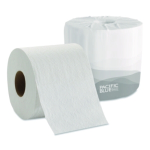 Pacific Blue Basic Embossed Bathroom Tissue, Septic Safe, 1-