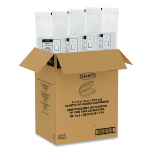 Microwaveable Hinged Containers, ProPlanet Seal, 6.5 x 9 x 3