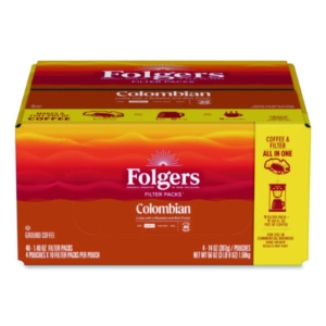 Coffee Filter Packs, 100% Colombian, 1.4 Oz Pack, 40/carton
