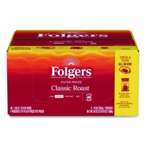 Coffee Filter Packs, Classic Roast, 1.4 Oz Pack, 40/carton
