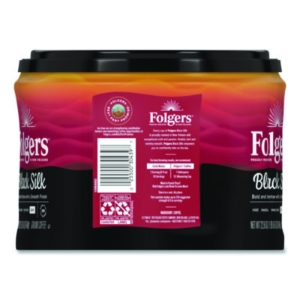 Black Silk Ground Coffee, Black 22.6 oz Canister, 6/Carton