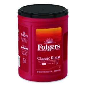 Classic Roast Ground Coffee, 40.3 oz Canister, 6/Carton