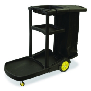 Premier Janitor Cart, 2 Shelves, Plastic, 18.25 x 44.5 x 38,