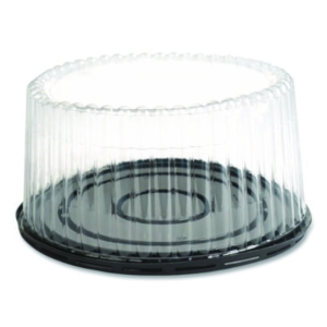 Bakery Containers, 8" Cake, 9.7" Diameter x 5" h, Black/Clea