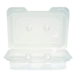 Bakery Containers, Muffin/Cupcake, 7.25 x 9.88 x 3.13, Clear