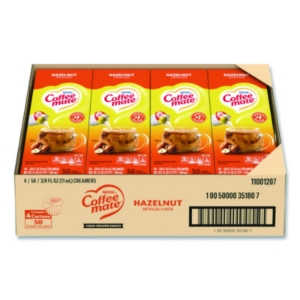 Liquid Coffee Creamer, Hazelnut, 0.38 oz Mini Cups, 50/Box,