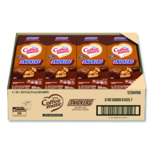 Liquid Coffee Creamer, Snickers, 0.38 oz Mini Cups, 200/Cart