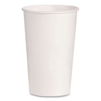 Double Sided Poly (DSP) Paper Cold Cups, 16 oz, White, 50 Cu