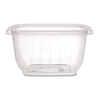 Square Plastic Bowls, 16 oz, 8.5 x 8.5 x 1.96, Clear, Plasti