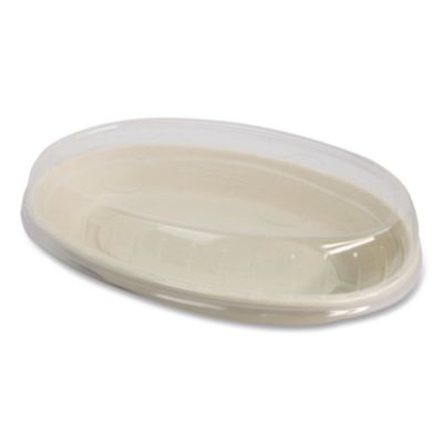 PLA Lids for Fiber Burrito Bowls, 9.7" Diameter, Clear, Plas