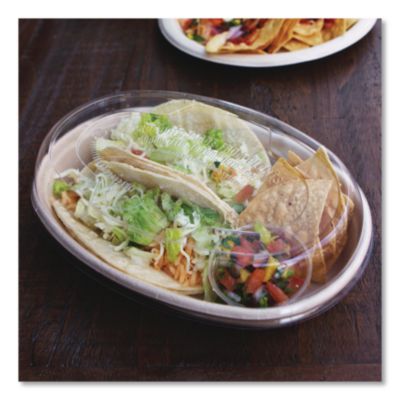 PLA Lids for Fiber Burrito Bowls, 8" Diameter, Clear, Plasti