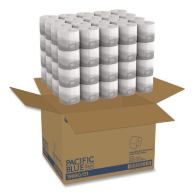 Pacific Blue Basic Bathroom Tissue, Septic Safe, 2-Ply, Whit