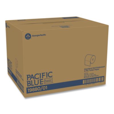 Pacific Blue Basic Bathroom Tissue, Septic Safe, 2-Ply, Whit