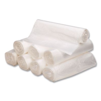 Can Liners, 60 gal, 14 mic, 38" x 60", Natural, 20 Bags/Roll