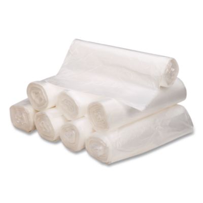Waste Can Liners, 16 gal, 6 mic, 24" x 31", Natural, 50 Bags
