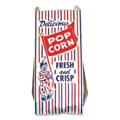 Pinch-Bottom Paper Popcorn Bag, Delicious Popcorn: Circus Cl
