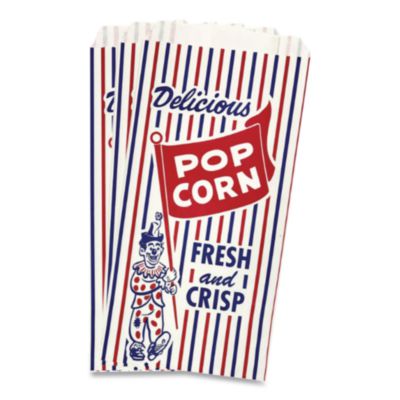 Pinch-Bottom Paper Popcorn Bag, Delicious Popcorn: Circus Cl