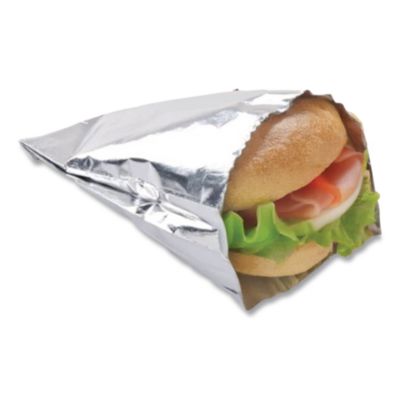 Foil Single-Serve Bags, Unlabeled Burger, 6" x 0.75" x 6.5",
