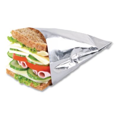 Foil Single-Serve Bags, Unlabeled Burger, 6" x 0.75" x 6.5",