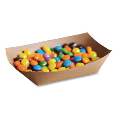 EcoCraft Food Trays, 2 lb Capacity, 6.5 x 1.63 x 1.63, Natur