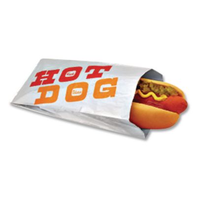 Foil Single-Serve Bags, Hot Dog Labeling, 3.5" x 1.5" x 8.5"