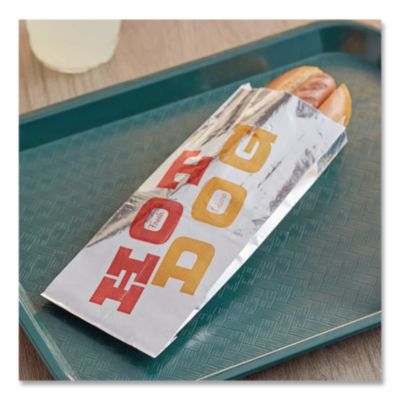 Foil Single-Serve Bags, Hot Dog Labeling, 3.5" x 1.5" x 8.5"