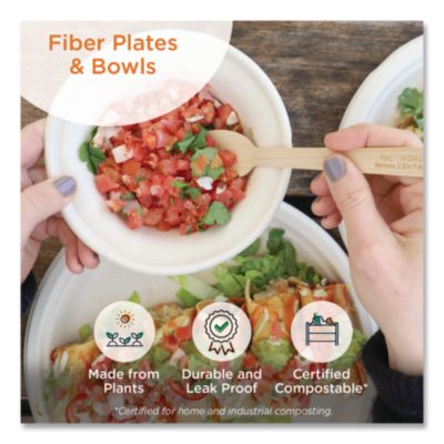 Fiber Plates, Paper, 10" dia, Natural, 700/Carton