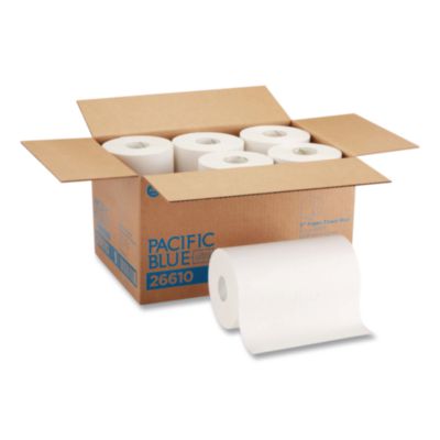 SofPull Hardwound Paper Towel Roll, Nonperforated, 1-Ply, 9"
