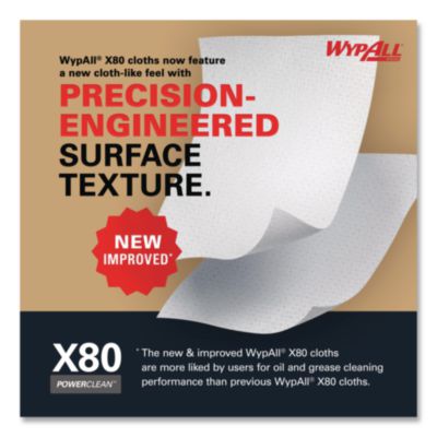 Power Clean X80 Heavy Duty Cloths, HYDROKNIT, POP-UP Box, 8.
