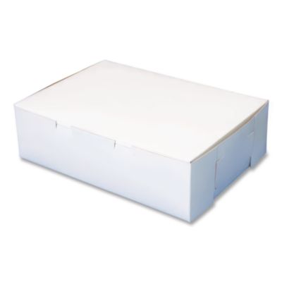 White One-Piece Non-Window Bakery Boxes, 1/4-Sheet Cake Box,