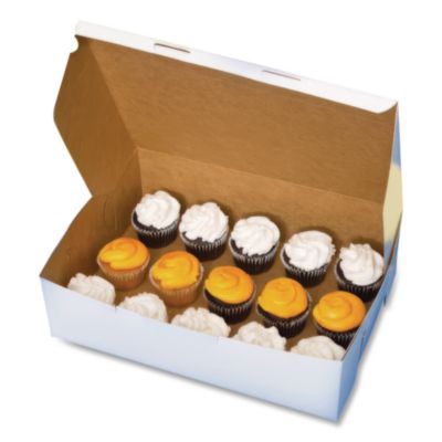 White One-Piece Non-Window Bakery Boxes, 1/4-Sheet Cake Box,