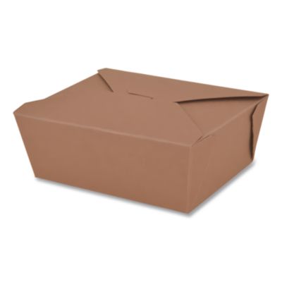 ChampPak Carryout Boxes, #3, 7.75 x 5.5 x 2.5, Brown, Paper,
