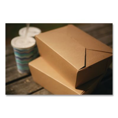 ChampPak Carryout Boxes, #3, 7.75 x 5.5 x 2.5, Brown, Paper,