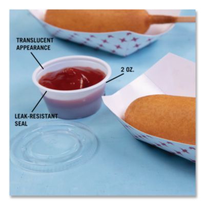 Portion Cups, 2 oz, Plastic, Clear, 250/Sleeve, 10 Sleeves/C